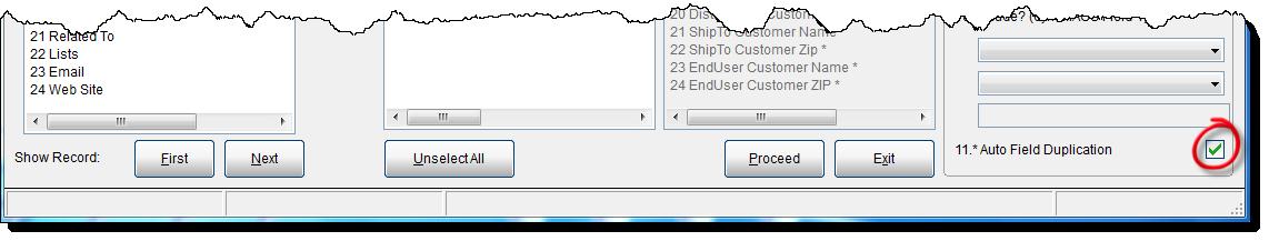 Electronic Sales Information Mapping with the auto duplication field checked for importing manufacturer commission statements into dynaMACS Software